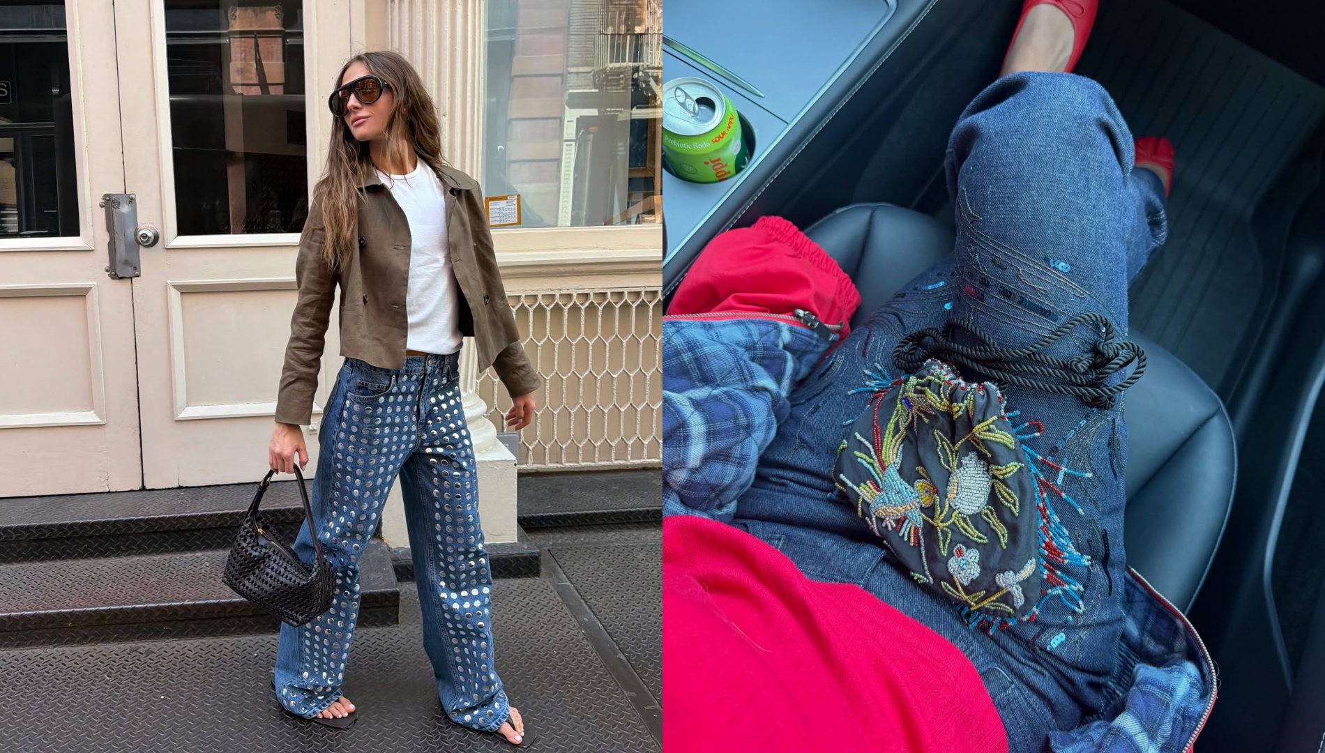 Influencers in statement jeans.