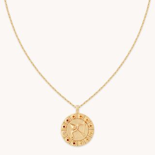 Sagittarius Bold Zodiac Pendant Necklace in Gold