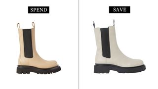 H&M and Bottega Veneta boots designer dupes