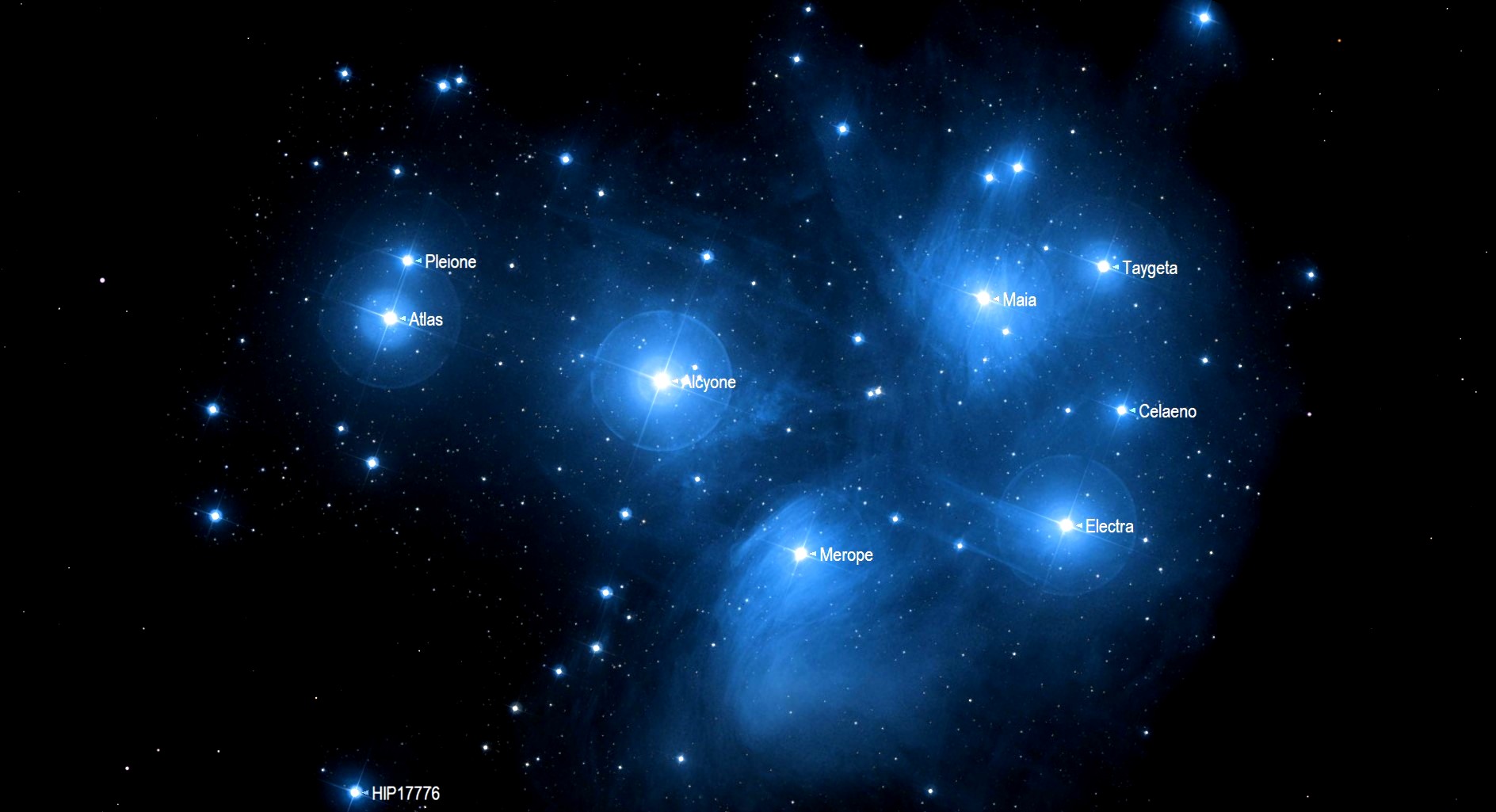 night sky January 2021 The Pleiades