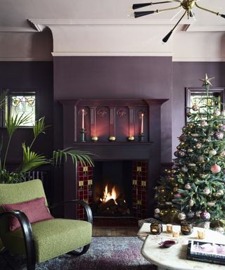 A modern Edwardian London house with colorful rooms and a Christmas touch