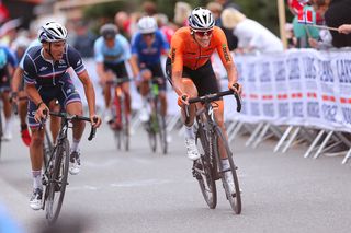 Julian Alaphilippe (France) and Niki Terpstra (Netherlands) on the final climb