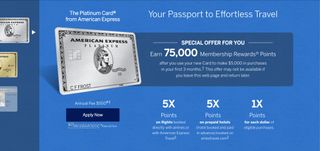 American Express Platinum Card 75,000 point offer