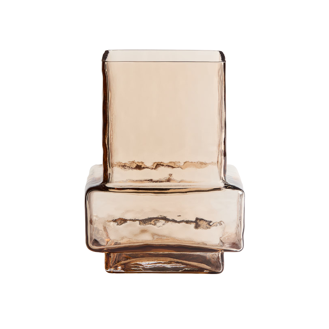 Textured-Glass Vase - Light Brown
