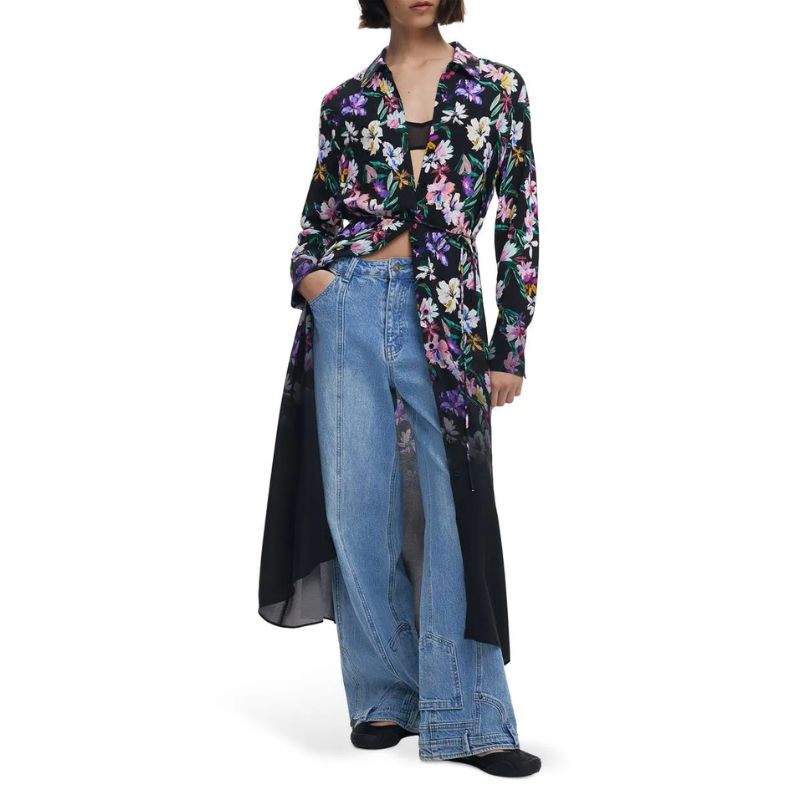 Belted Long Sleeve Midi Shirtdress