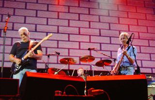 David Gilmour and Roger Waters onstage in Hyde Park