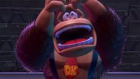 Image of new Donkey Kong looking distressed from a trailer.