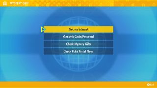 Mystery gift options in Pokemon Scarlet and Violet