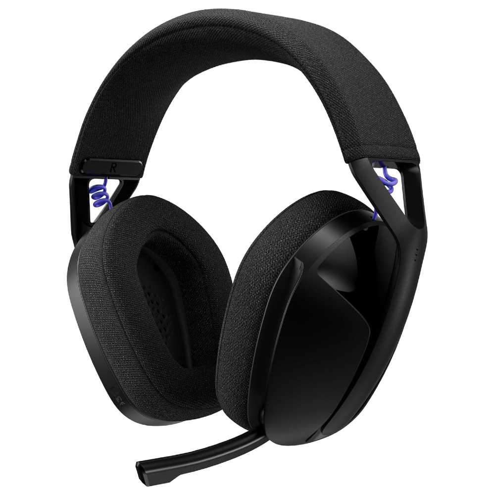 Render of the Logitech G321 LIGHTSPEED wireless gaming headset in black.