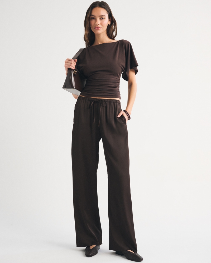 Satin Pull-On Pant