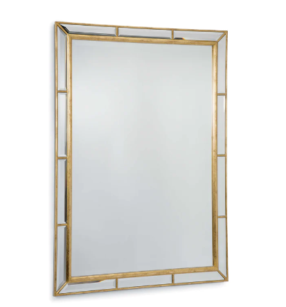 Beveled wall mirror.