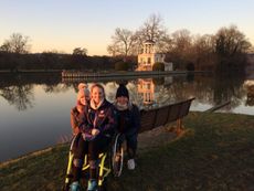 In Henley with my friends Briony and Katie