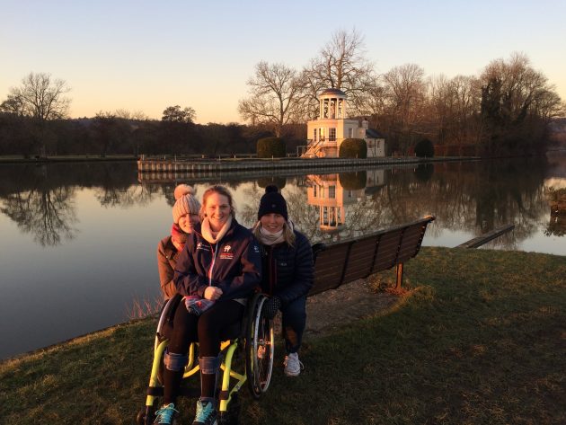 In Henley with my friends Briony and Katie