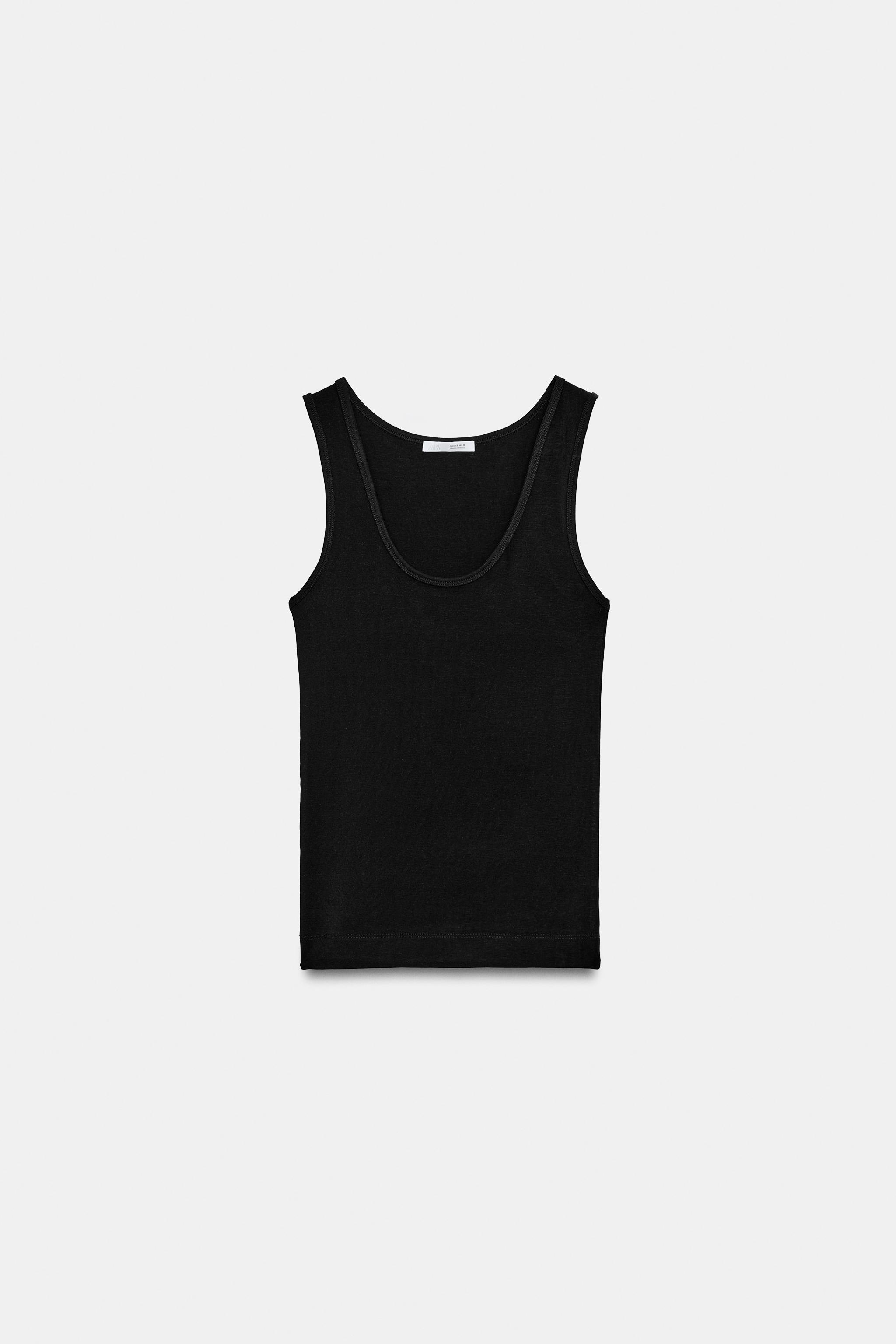 Wide Strap Top - Black - S