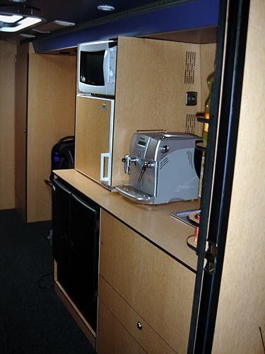 What cycling bus would be complete without a coffee machine and microwave?
