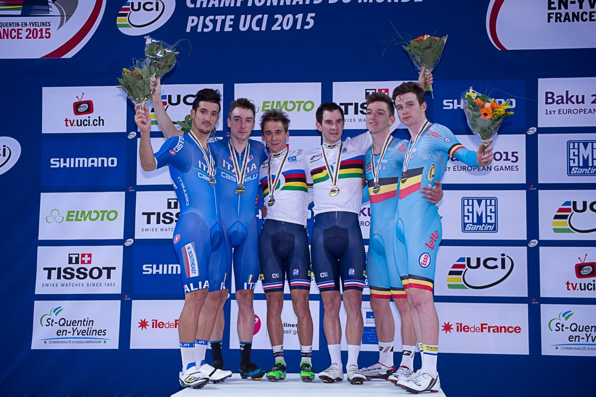 Bryan Coquard and Morgan Kneisky won the men's madison