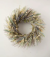 Preserved sunkissed blue wreath from Anthropologie