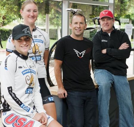 Cari Higgins and Lauren Tamayo with Pete Coulson and Doug Martin