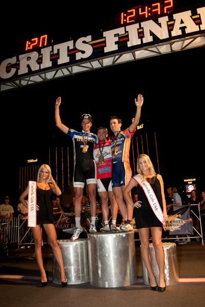 Elite men's podium (L-R): Adrian Hegyvary (Hagens-berman Llp Cycling, 2nd), Eric Barlevav (Mountain Khakis, 1st), Gavi Epstein (Champion System Racing,3rd)
