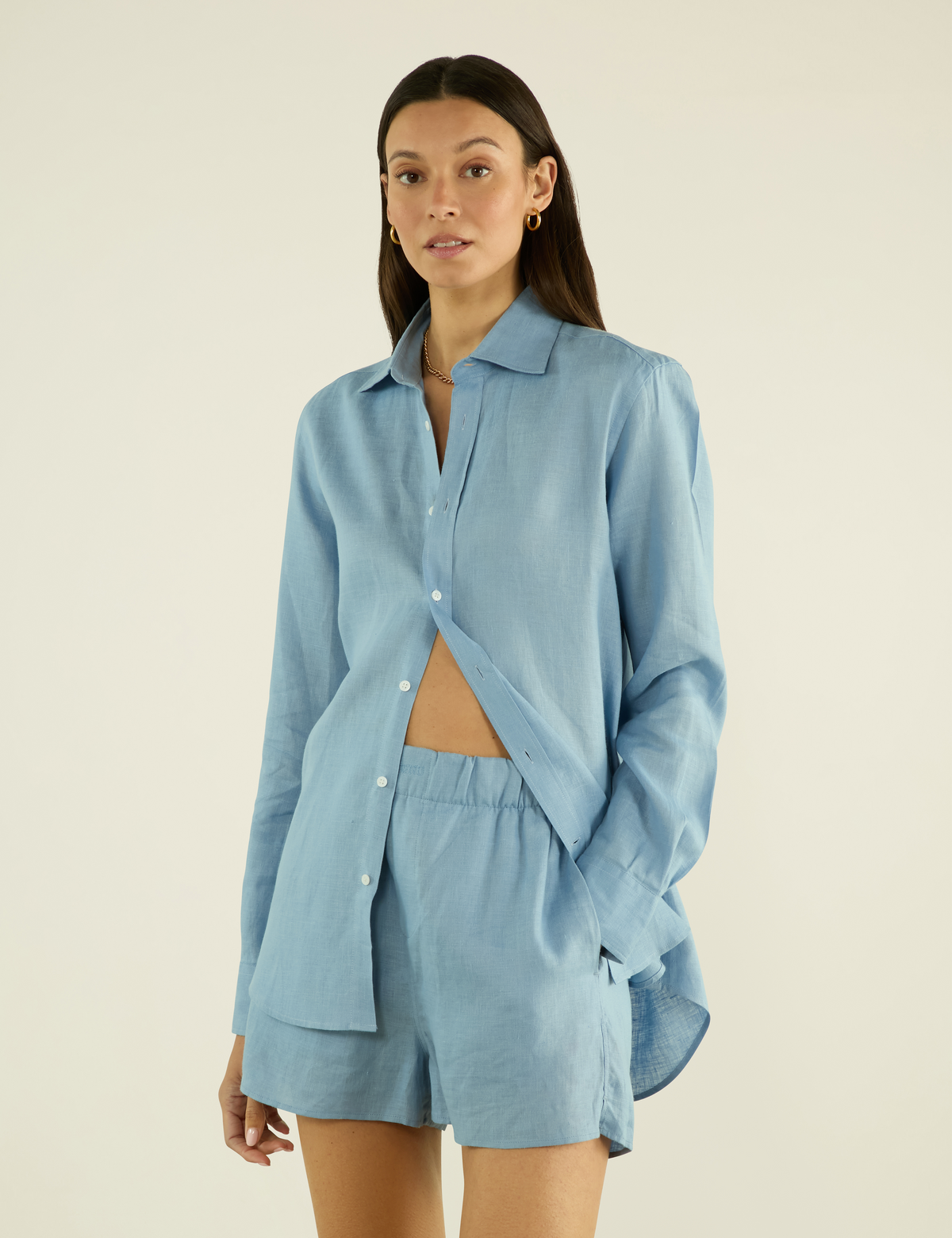 The Boyfriend: Linen, Storm Blue