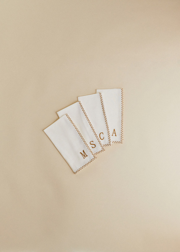 Monogram Napkin - Letter M - Cotton-Linen Textiles - Sézane