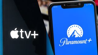 Apple TV Plus and Paramount Plus logos side by side
