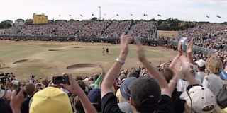 British Open crowd cheering on Tiger Woods