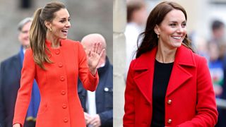 Kate Middleton wearing red in Wales on two separate occasions