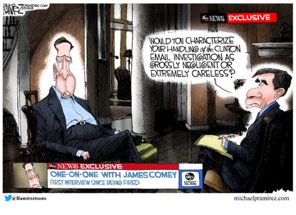 Political cartoon U.S. James Comey FBI Hillary Clinton email