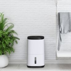 Dehumidifier in a laundry room