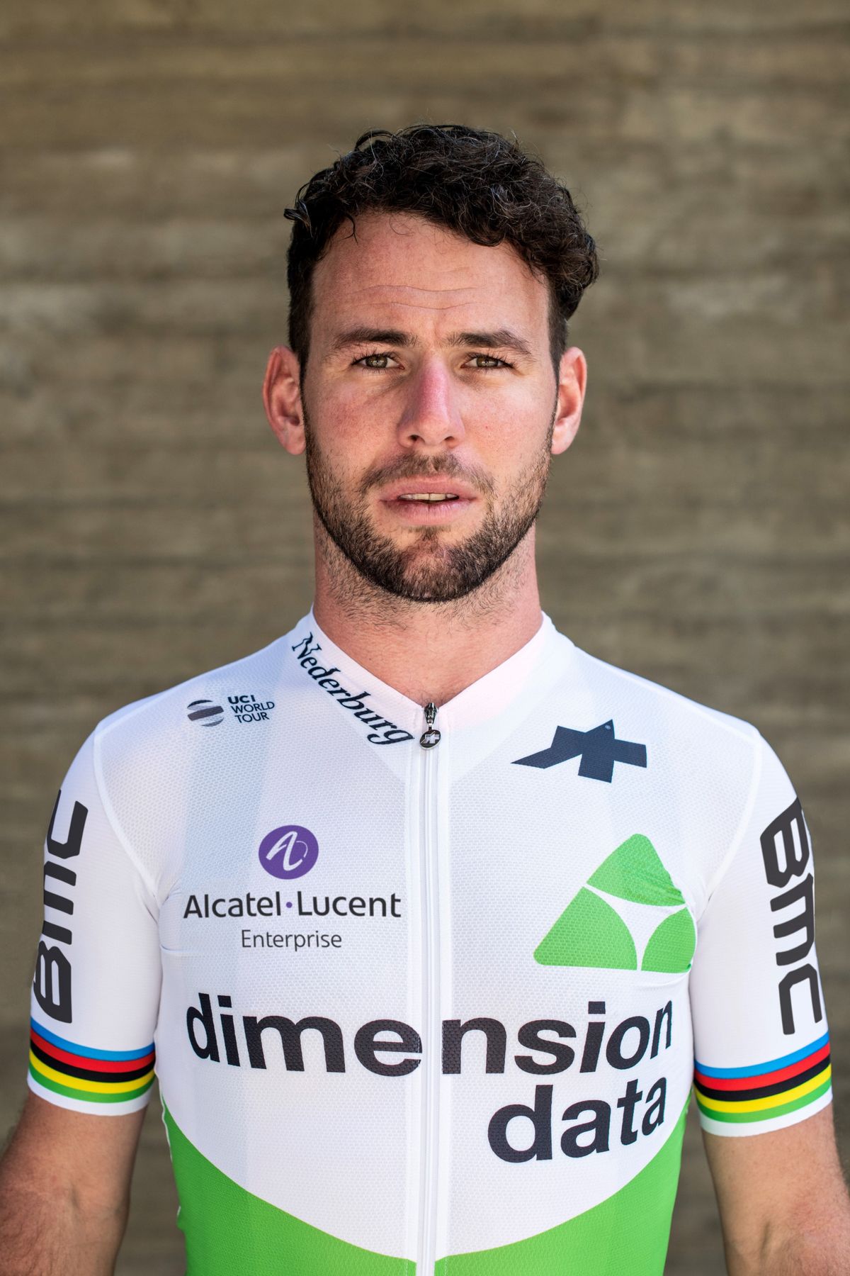 Mark Cavendish wears Dimension Data's 2019 jersey