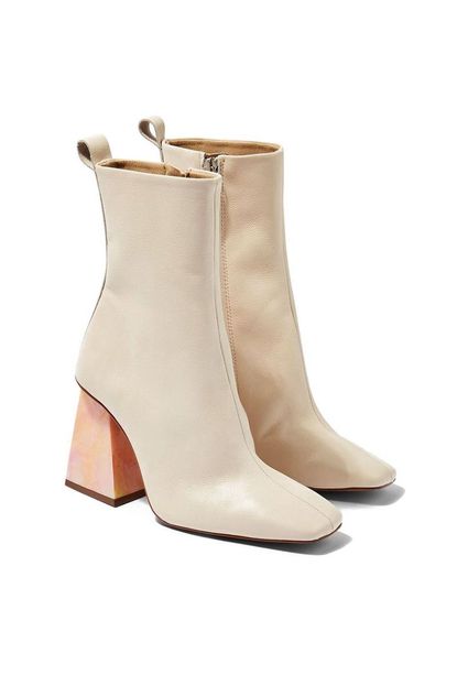 Top Shop Squared-Toe Boots With a Tie-Dye Marble Heel