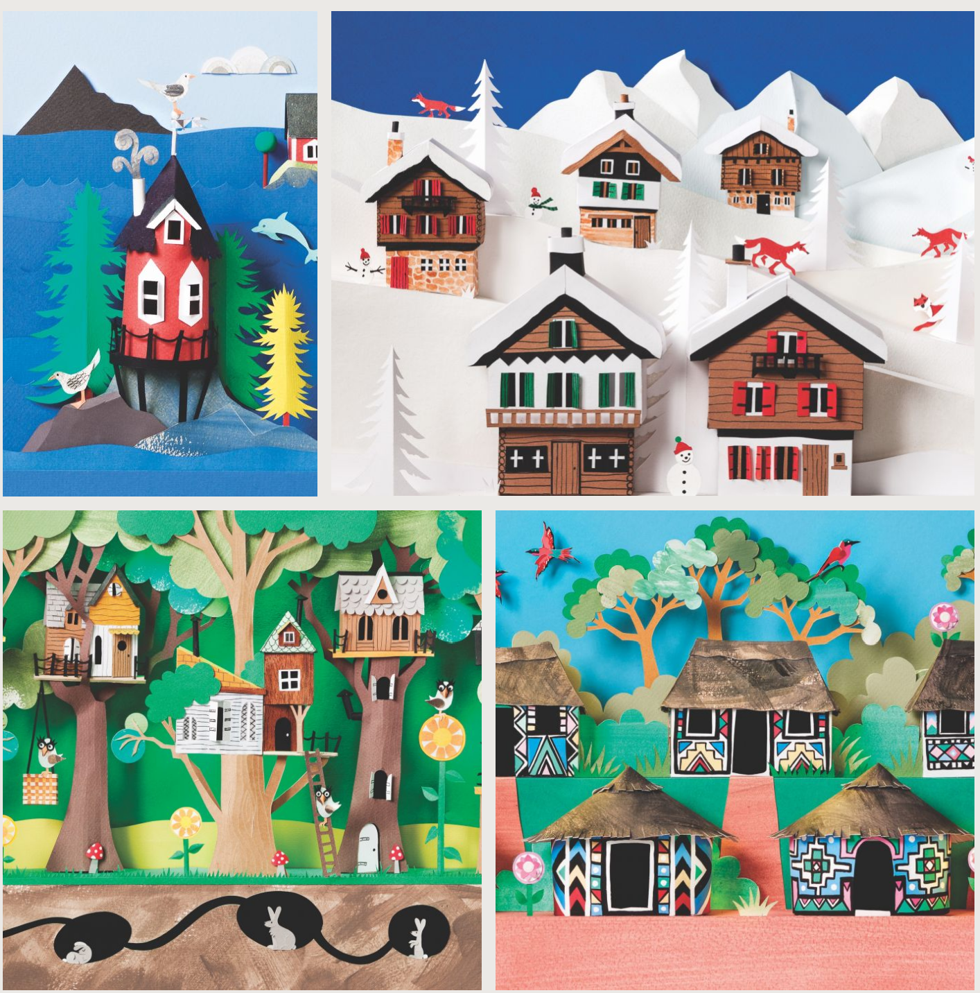 Paper art: Little Houses