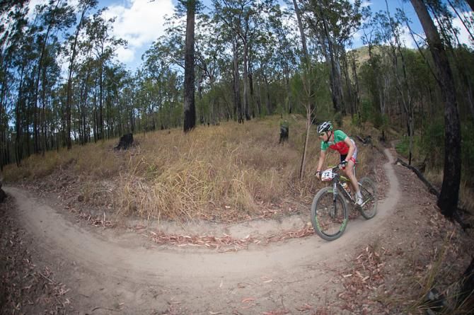 Australians dominate today's tough stage with steep, rocky climbs and fast, rough descents - Andrew Hall defends Amateur leader jersey