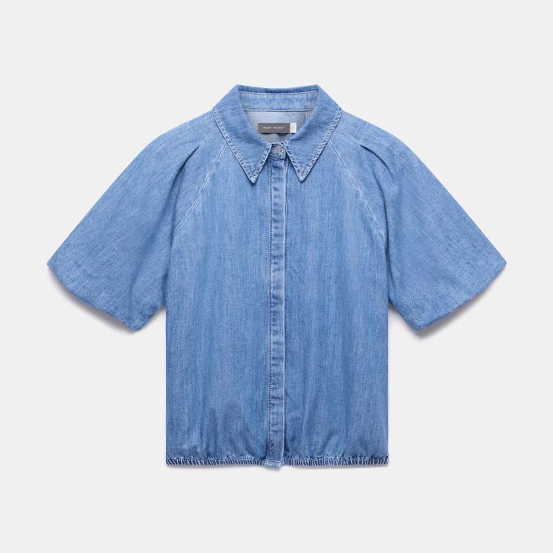 A cutout of a short sleeve denim shirt from Mint Velvet