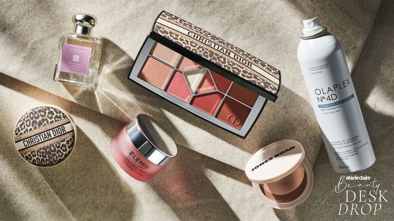 New beauty products for February including Dior Eyeshadow Palette, Elemis Rose Pro-Collagen Marine Cream, Jo Malone London Robe &amp; Vanilla perfume, Jones Road Blusher and Olaplex Dry Shampoo