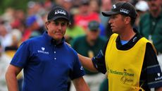 Phil Mickelson is congratulated by Jim Mackay after his 2009 Northern Trust Open victory