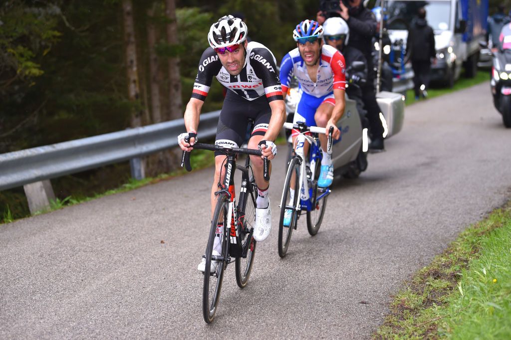 Tom Dumoulin and Thibaut Pinot on the Zoncolan