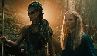The Witcher Ciri and some elves in the woods