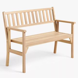 ANYDAY Acacia Wood Foldable 2-Seater Garden Bench, Natural