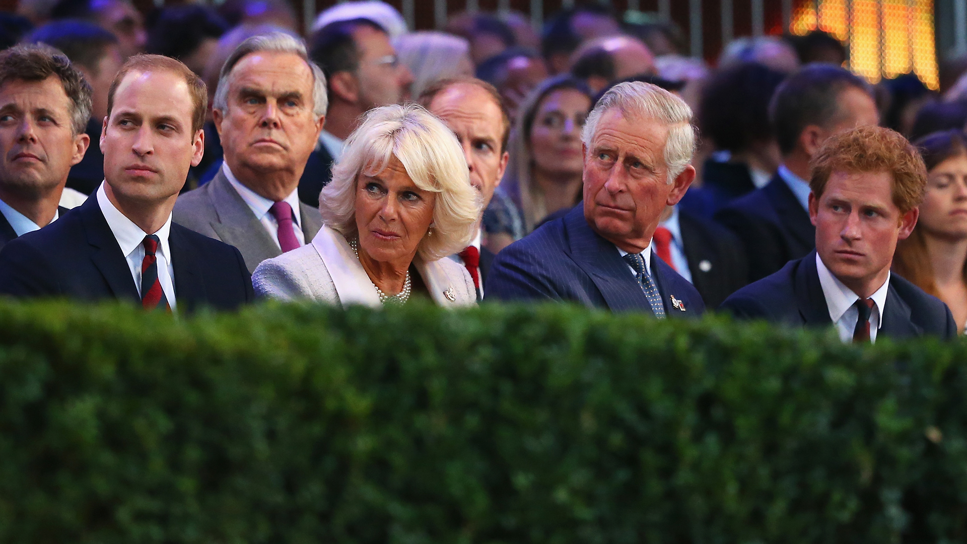 LONDON, ENGLAND - SEPTEMBER 10: Prince William, Duke of Cambridge, Camilla, Duchess of Cornwall, Prince Charles, Prince of Wales and Prince Harry attend the opening ceremony for the Invictus Games, presented by Jaguar Land Rover at Queen Elizabeth Olympic Park on September 10, 2014 in London, England. (Photo by Paul Thomas/Getty Images for Jaguar Land Rover)