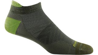 Darn Tough No Show Tab ultra-lightweight merino wool run sock in green