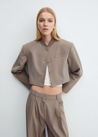 Buttoned cropped jacket - Women