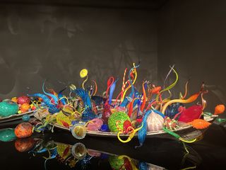 A colorful glass sculpture by Dale Chihuly