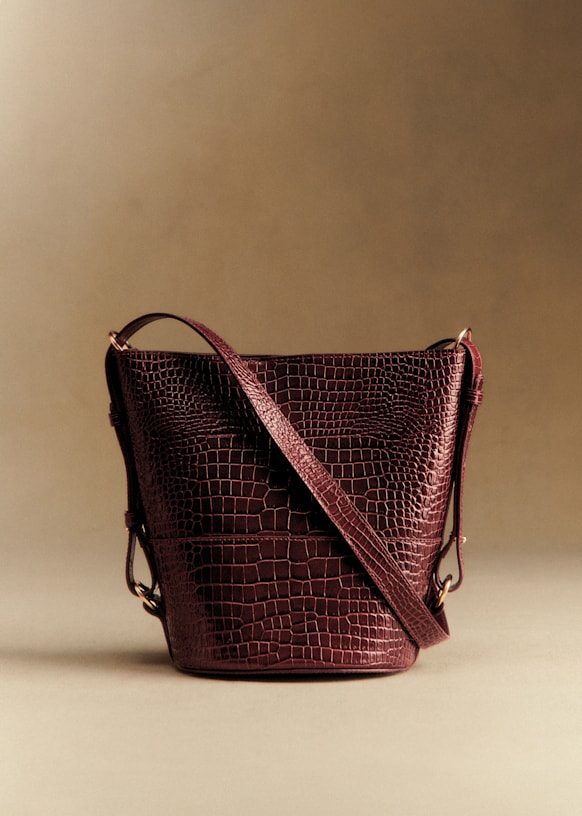 Gary Bag - Chocolate Crocodile Print - Bovine Leather - S&amp;eacute;zane