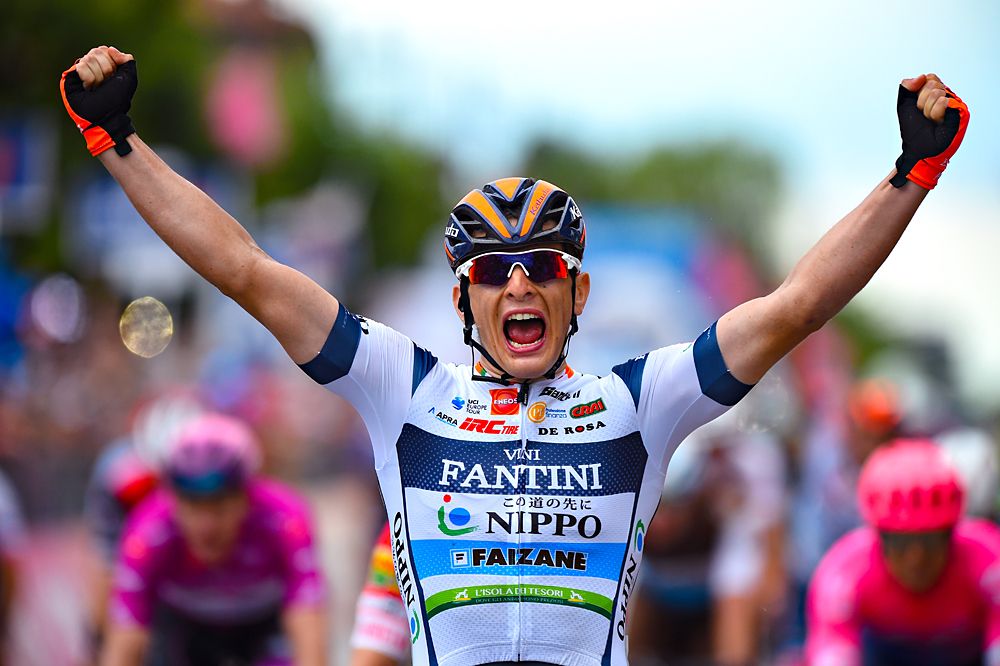 Damiano Cima (Nippo-Vini Fantini-Faizane) wins stage 18 at the Giro d'Italia