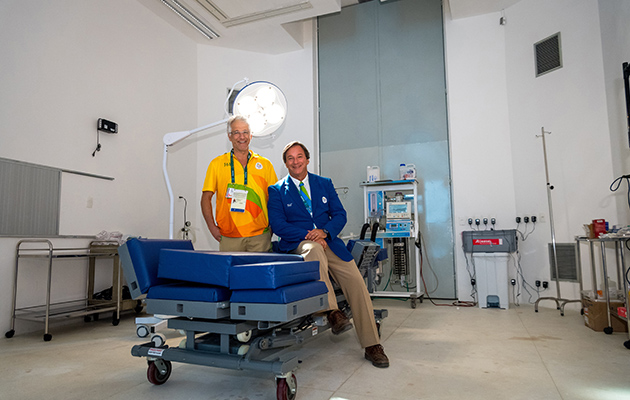 Dr Thomas Wolff, President of the Rio 2016 Olympic and Paralympic Veterinary Commission, led a 130-strong world-class team of veterinary experts, including leading surgeon Carlos Eduardo Veiga (left)