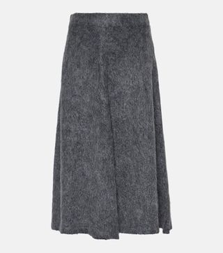 Mohair, wool and cashmere midi skirt