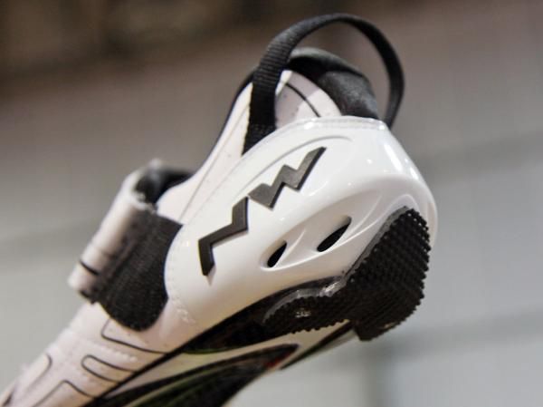 The unusually generous heel pad on the Northwave Tribute provides safer footing in the transition zone.