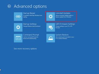 Uninstall updates from Advanced startup